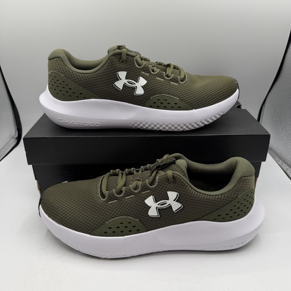 Under Armour UA Charged Surge 4 Shoes Mens 10.5 Green Running Training Sneakers
